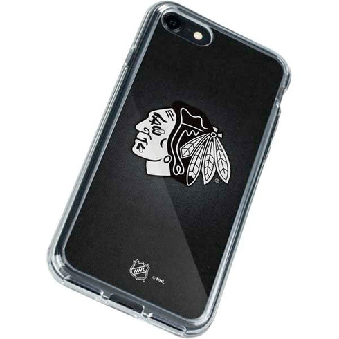 NHL Chicago Blackhawks Black Background iPhone SE (2nd & 3rd Gen) Clear Case