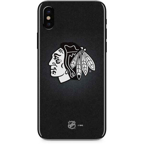 NHL Chicago Blackhawks Black Background iPhone X Skin