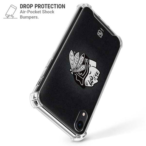 NHL Chicago Blackhawks Black Background iPhone XR Clear Case
