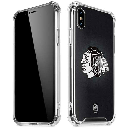 NHL Chicago Blackhawks Black Background iPhone XS Max Clear Case