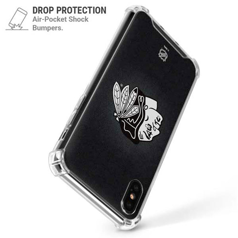 NHL Chicago Blackhawks Black Background iPhone XS Max Clear Case