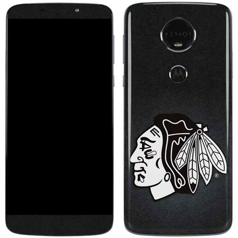 NHL Chicago Blackhawks Black Background Moto E5 Plus Skin