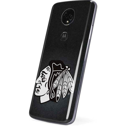 NHL Chicago Blackhawks Black Background Moto E5 Plus Skin