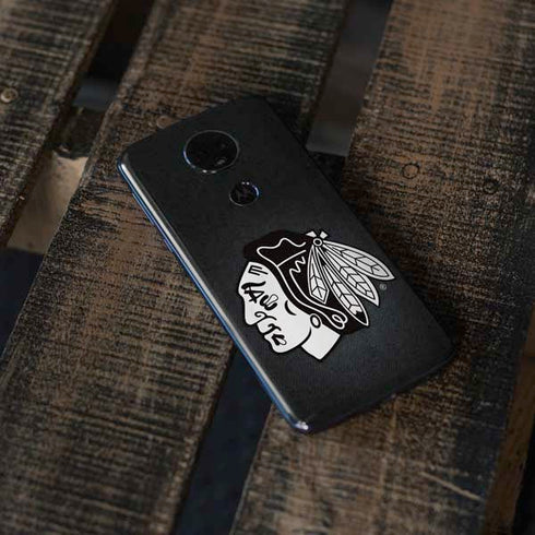 NHL Chicago Blackhawks Black Background Moto E5 Plus Skin