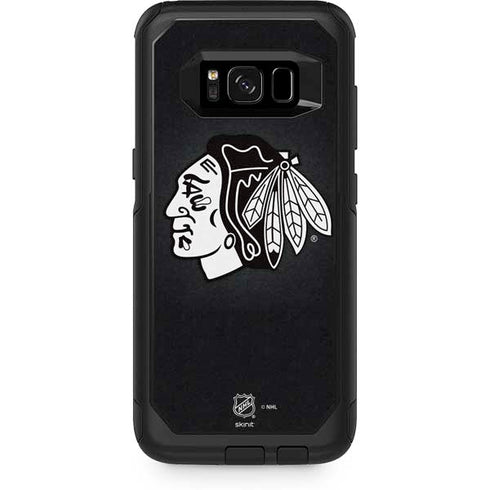 NHL Chicago Blackhawks Black Background Otterbox Commuter Galaxy Skin