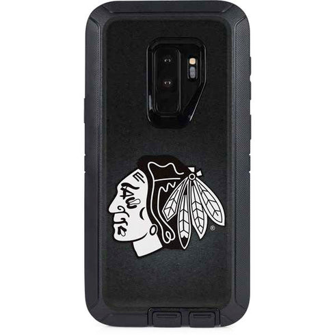 NHL Chicago Blackhawks Black Background Otterbox Defender Galaxy Skin