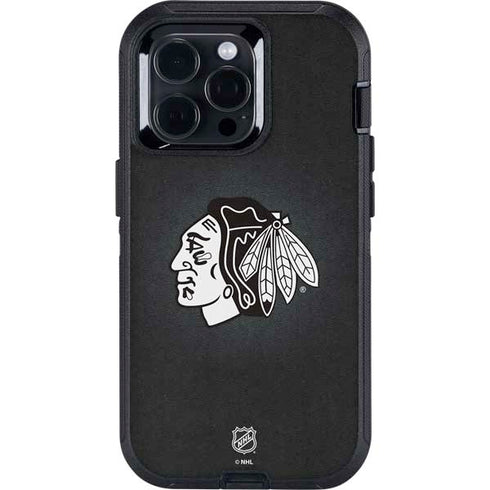 NHL Chicago Blackhawks Black Background Otterbox Defender iPhone Skin