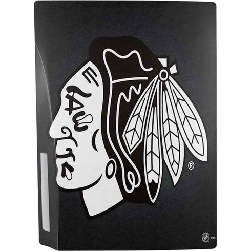 NHL Chicago Blackhawks Black Background PS5 Console Skin