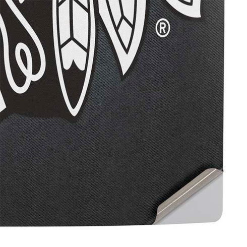 NHL Chicago Blackhawks Black Background PS5 Console Skin