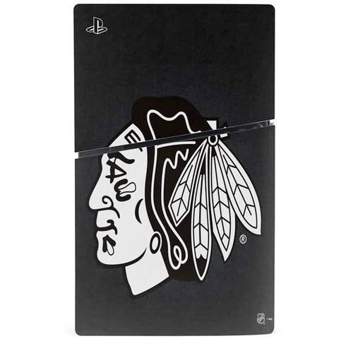 NHL Chicago Blackhawks Black Background PS5 Slim Disk Bundle Skin