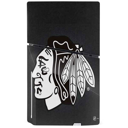NHL Chicago Blackhawks Black Background PS5 Slim Disk Bundle Skin