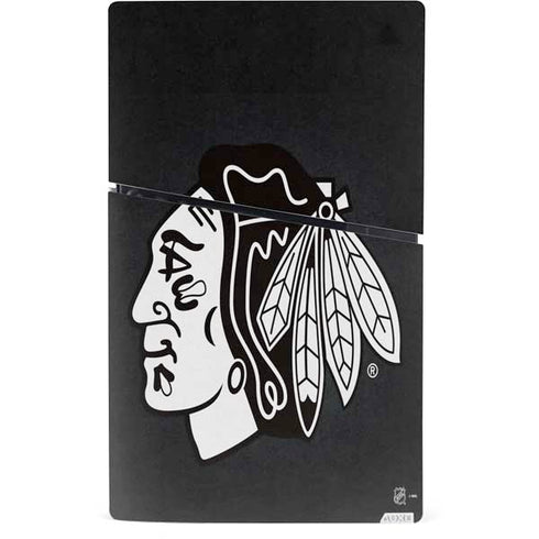 NHL Chicago Blackhawks Black Background PS5 Slim Digital Edition Console Skin