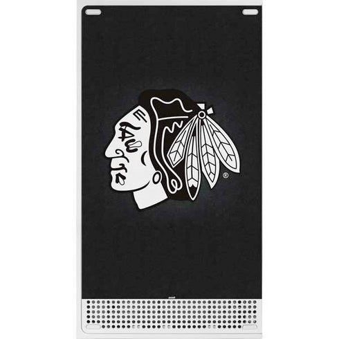 NHL Chicago Blackhawks Black Background Xbox Series S Console Skin