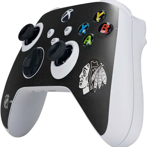 NHL Chicago Blackhawks Black Background Xbox Series S Controller Skin