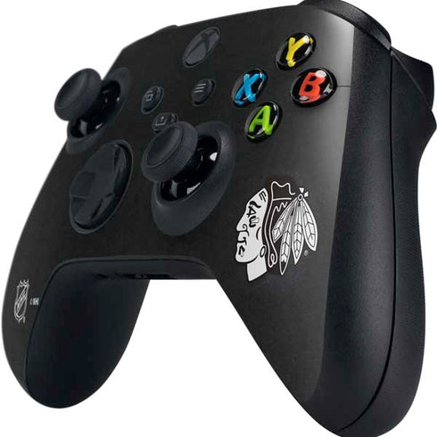 NHL Chicago Blackhawks Black Background Xbox Series X Controller Skin