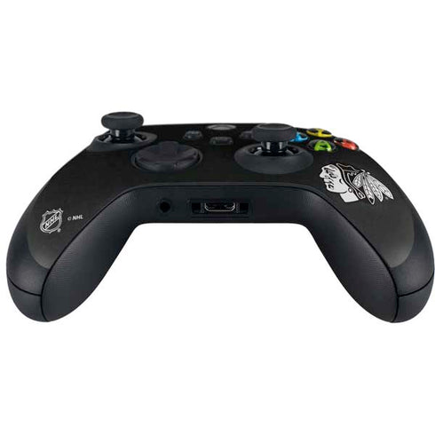 NHL Chicago Blackhawks Black Background Xbox Series X Controller Skin