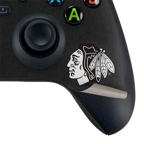 NHL Chicago Blackhawks Black Background Xbox Series X Controller Skin