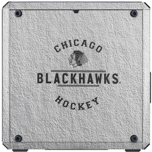 NHL Chicago Blackhawks Black Text Cooler Master MasterBox Q300L Mini Tower Skin