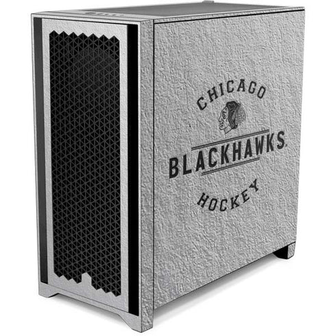 NHL Chicago Blackhawks Black Text Corsair 4000D Tempered Glass Mid-Tower ATX Case Skin