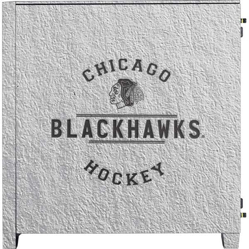 NHL Chicago Blackhawks Black Text Corsair 4000D Tempered Glass Mid-Tower ATX Case Skin