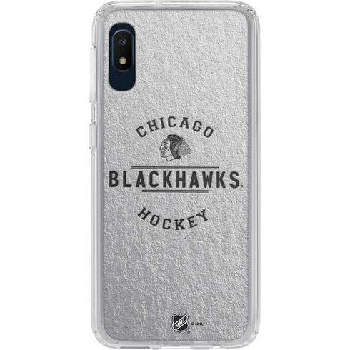 NHL Chicago Blackhawks Black Text Galaxy A10e Clear Case