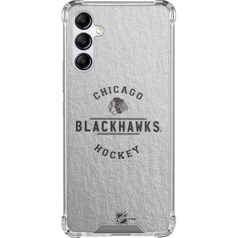 NHL Chicago Blackhawks Black Text Galaxy A14 5G Clear Case