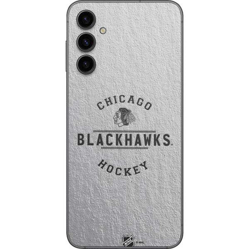NHL Chicago Blackhawks Black Text Galaxy A14 5G Skin