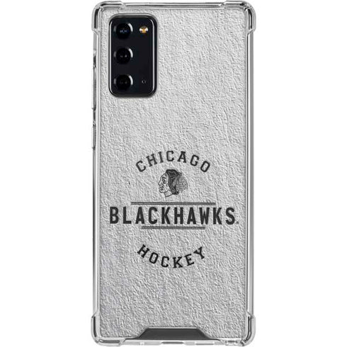 NHL Chicago Blackhawks Black Text Galaxy Note20 5G Clear Case