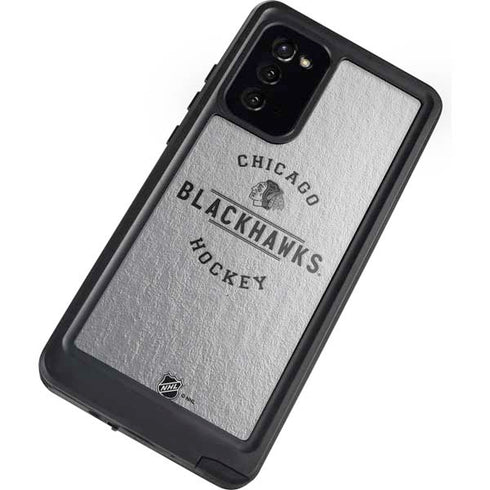 NHL Chicago Blackhawks Black Text Galaxy Note20 5G Waterproof Case