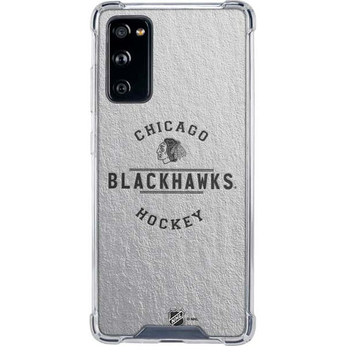NHL Chicago Blackhawks Black Text Galaxy S20 FE Clear Case