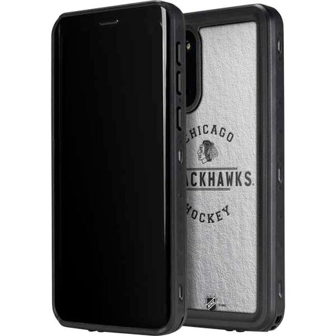 NHL Chicago Blackhawks Black Text Galaxy S20 Plus Waterproof Case