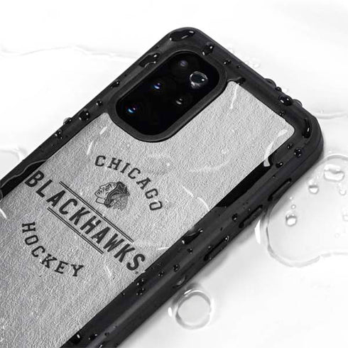 NHL Chicago Blackhawks Black Text Galaxy S20 Plus Waterproof Case