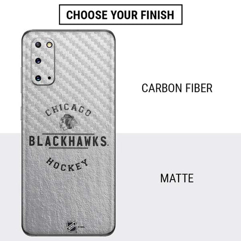NHL Chicago Blackhawks Black Text Galaxy S20 Skin