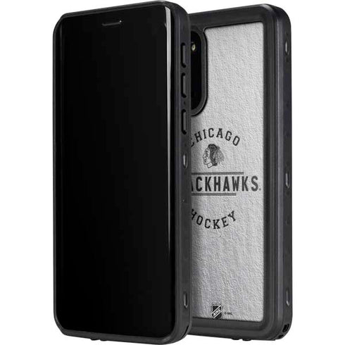 NHL Chicago Blackhawks Black Text Galaxy S20 Waterproof Case