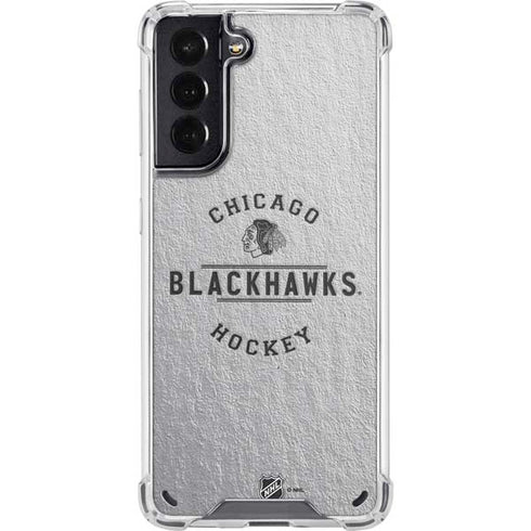 NHL Chicago Blackhawks Black Text Galaxy S21 5G Clear Case