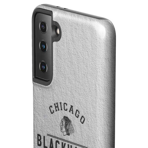 NHL Chicago Blackhawks Black Text Galaxy S21 FE Pro Case