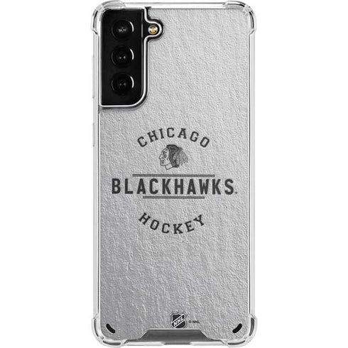 NHL Chicago Blackhawks Black Text Galaxy S21 Plus 5G Clear Case