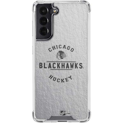 NHL Chicago Blackhawks Black Text Galaxy S22 Clear Case