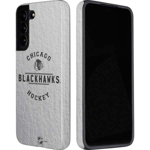 NHL Chicago Blackhawks Black Text Galaxy S22 Plus Pro Case