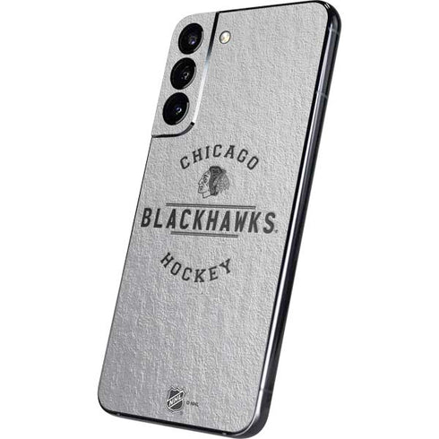 NHL Chicago Blackhawks Black Text Galaxy S22 Plus Skin