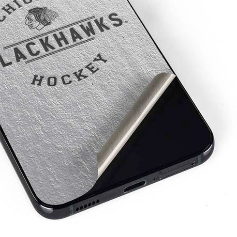 NHL Chicago Blackhawks Black Text Galaxy S22 Plus Skin
