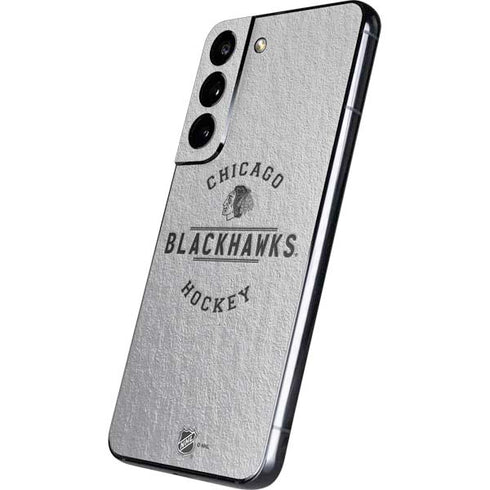 NHL Chicago Blackhawks Black Text Galaxy S22 Skin