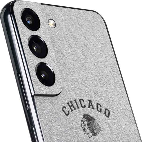 NHL Chicago Blackhawks Black Text Galaxy S22 Skin