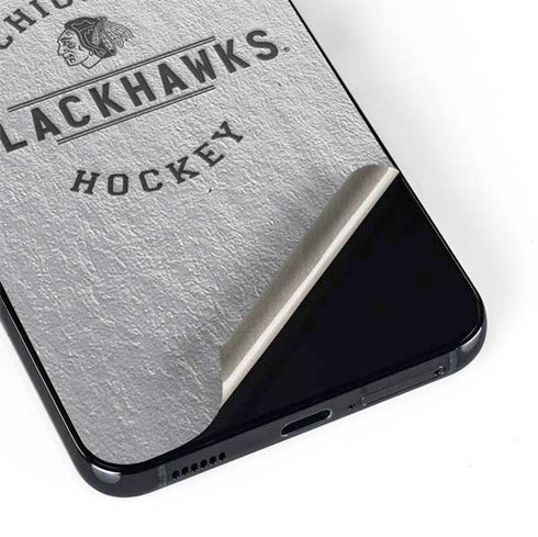 NHL Chicago Blackhawks Black Text Galaxy S22 Skin