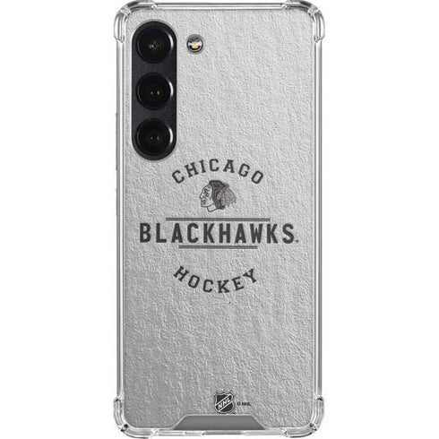 NHL Chicago Blackhawks Black Text Galaxy S23 Clear Case