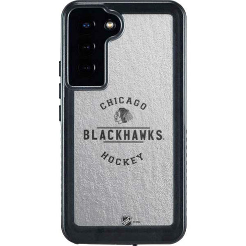 NHL Chicago Blackhawks Black Text Galaxy S23 Plus Waterproof Case