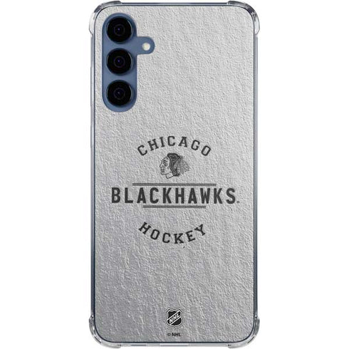 NHL Chicago Blackhawks Black Text Galaxy S24 Clear Case