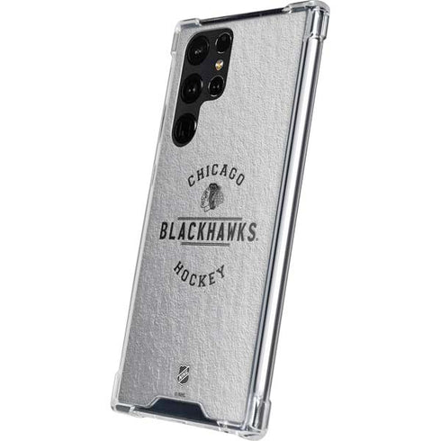 NHL Chicago Blackhawks Black Text Galaxy S24 Ultra Clear Case