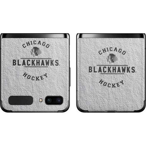 NHL Chicago Blackhawks Black Text Galaxy Z Flip Skin