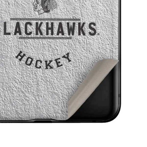 NHL Chicago Blackhawks Black Text Galaxy Z Flip Skin